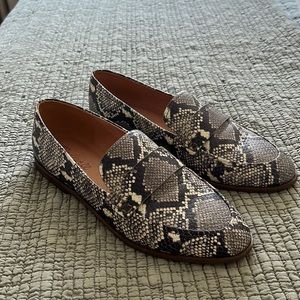 Madewell Snake Embossed Leather Loafers
